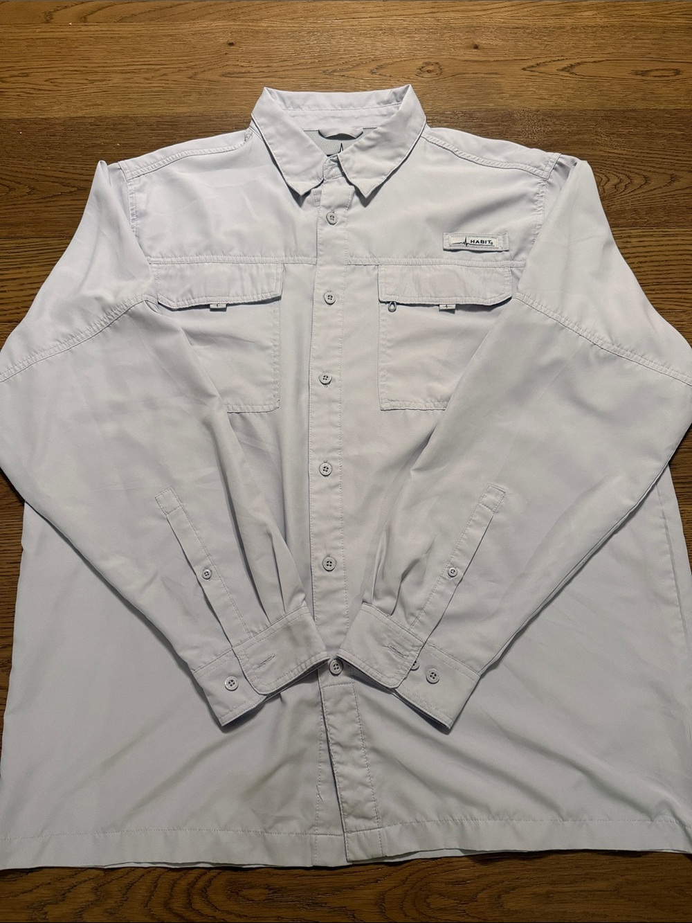 Habit Outdoors Men’s Grey Long Sleeve UPF Fishing Shirt Size [XL]